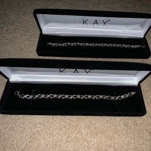 Two Matching Kay Jeweler Infinity Diamond Bracelets